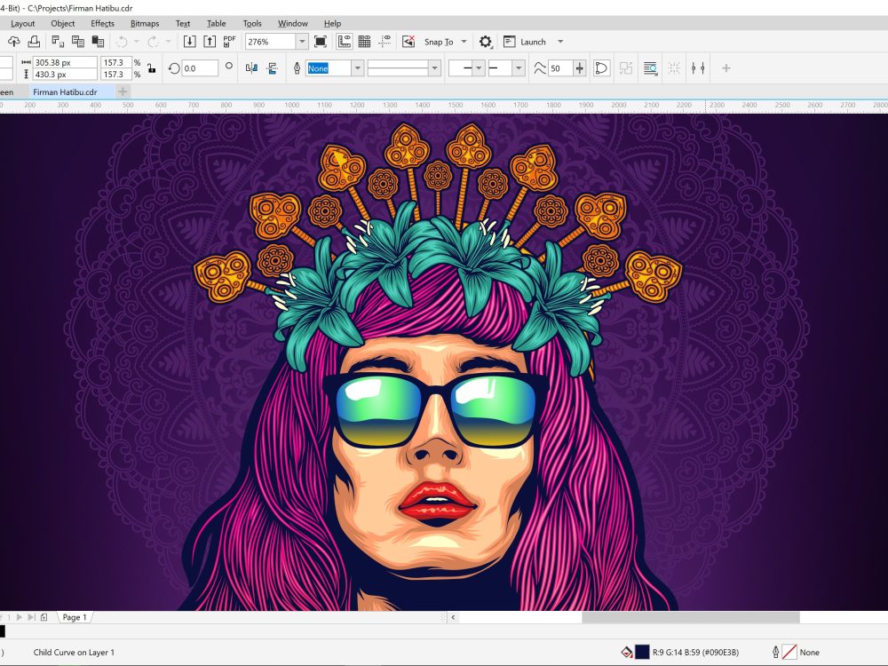 طراحی چهره با نرم افزار CorelDRAW