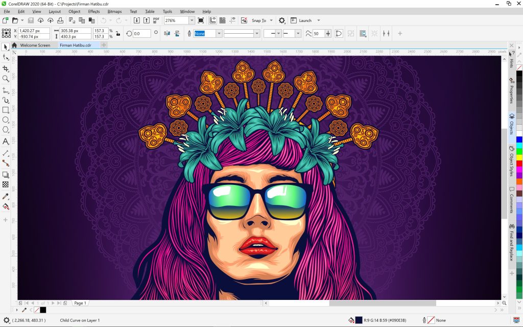 طراحی چهره با نرم افزار CorelDRAW