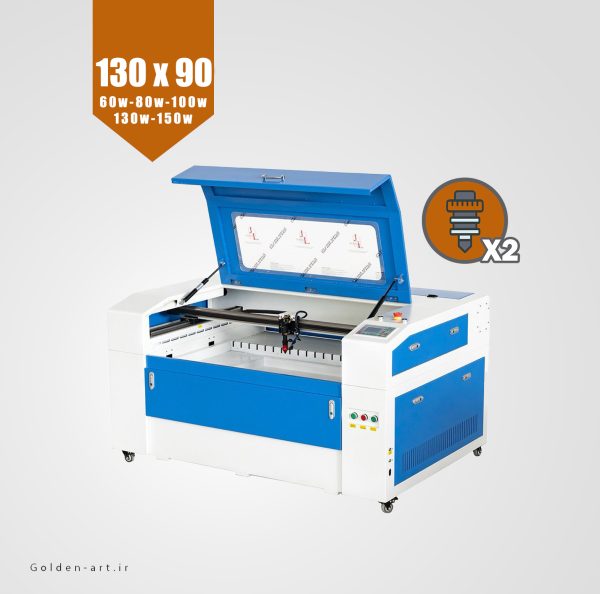دستگاه  لیزر برش غیر فلزات  CO2 سایز 130x90 ( نازل دوبل )