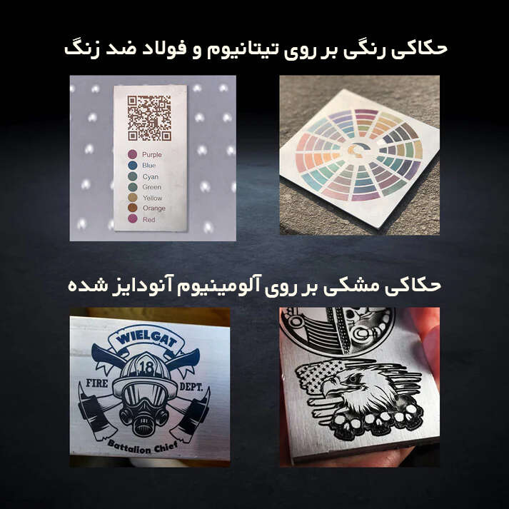 دستگاه لیزر حکاکی رنگی فلزات فایبر موپا JPT مدل 30 وات