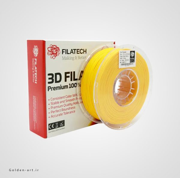 فیلامنت زرد تیره PLA+ برند Filatech سایز 1.75 میلیمتر