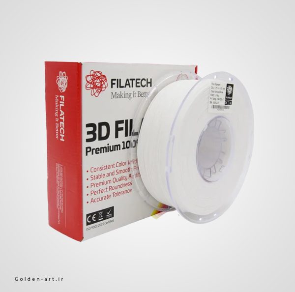 فیلامنت سفید سرد PLA+ برند Filatech سایز 1.75 میلیمتر